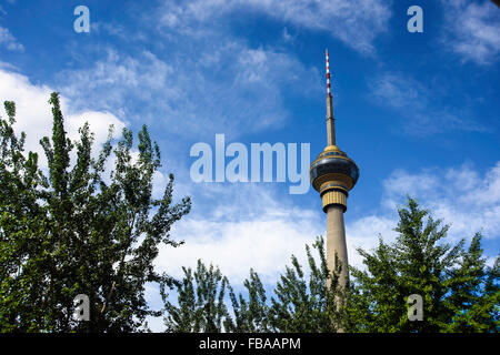 Die CCTV-Tower, China Central Television tower, Peking, China.and ist es das höchste Bauwerk in Peking. Stockfoto