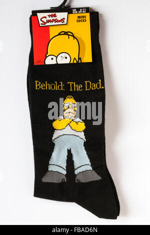 Die Simpsons Siehe der Vati mens Socks auf weißem Hintergrund - Neuheit Socken für Weihnachtsgeschenk Stockfoto