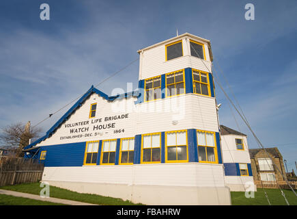 Die Freiwilligen Leben Brigade Watch House, bei Tynemouth, Nord-Ost-England, UK Stockfoto