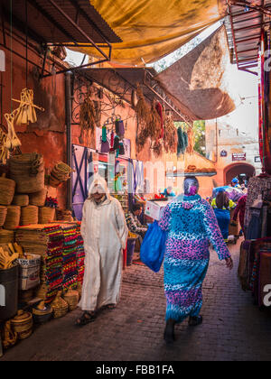 Leben auf der Straße Medina von Marrakesch Stockfoto