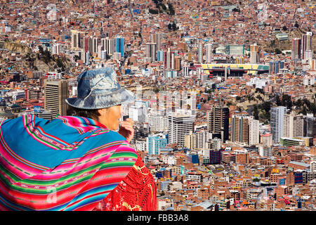 La Paz, Bolivien. La Paz wird wahrscheinlich die erste Hauptstadt in der Welt sein, die aufgrund fehlender weitgehend aufgegeben werden Stockfoto