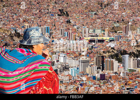 La Paz, Bolivien. La Paz wird wahrscheinlich die erste Hauptstadt in der Welt sein, die aufgrund fehlender weitgehend aufgegeben werden Stockfoto