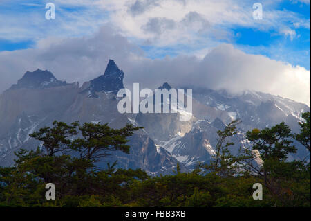 Los Cuernos Del Paine, Torres Del Paine Nationalpark Stockfoto