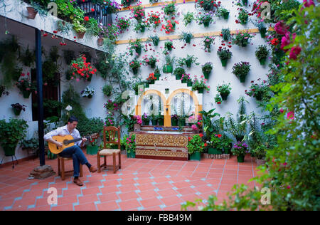 Cordoba.Andalusia Spanien: Typischen Innenhof, in 14 San Basilio Straße Stockfoto