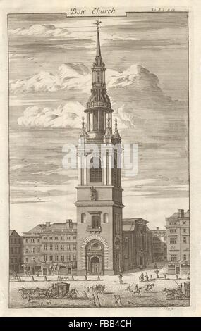 "Bow Church". St Mary-le-Bow, Cheapside, City of London. STOW/STRYPE, 1720 Stockfoto