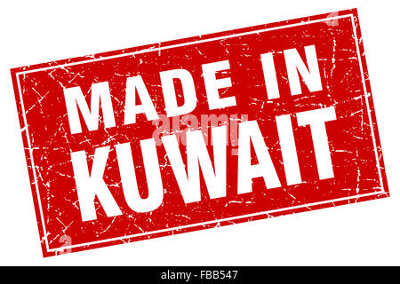 Kuwait rotes Quadrat Grunge Stempel gemacht Stockfoto