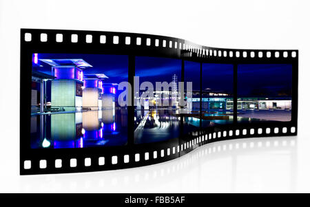 Millennium Square Bristol nachts Filmstreifen Stockfoto