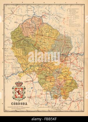 CÓRDOBA. Cordoba. Andalucia. Mapa Antiguo De La Provincia. ALBERTO MARTIN c1911 Stockfoto