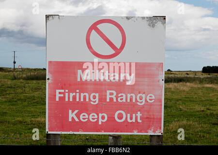 "Militärische Firing Range halten" Abmelden Stockfoto