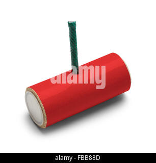 Rote M-80 Feuerwerkskörper mit textfreiraum Isolated on White Background. Stockfoto