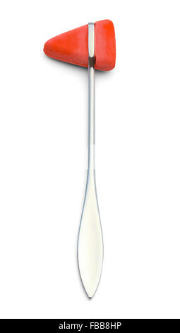 Rote medizinische Reflexhammer Isolated on White Background. Stockfoto
