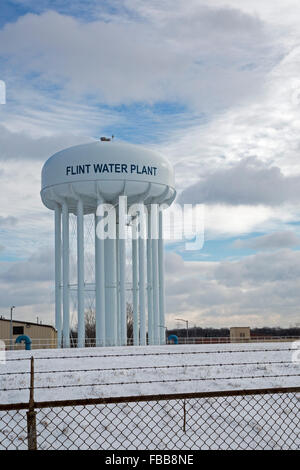 Flint, Michigan - Flints Wasseraufbereitungsanlage. Stockfoto