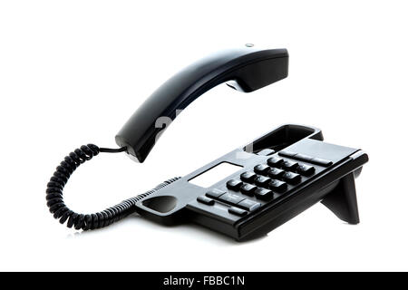 Schwarz Telefon mit schwimmenden Hörer Stockfoto