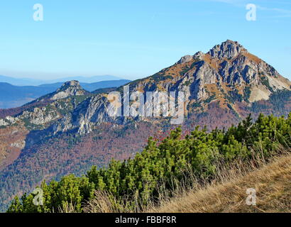 zwei Felsengebirge, Rozsutec, Nationalpark Mala Fatra, Slowakei Stockfoto