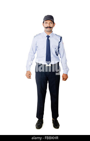 1 indischer Mann stehend Security Guard Stockfoto