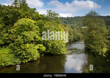 Großbritannien, England, Derbyshire, Cromford, River Derwent Stockfoto