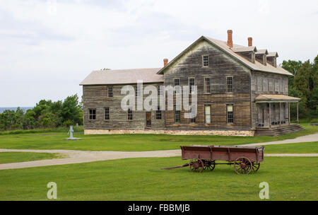 Historisches Hotel und Pension in die verlassene Geisterstadt Fayette Michigan. Fayette State Historical Park. Stockfoto