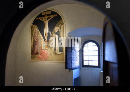 Florenz. Italien. Museum von San Marco, Zelle 25, Fresko von Fra Angelico und Assistenten (1441 – 42). Stockfoto