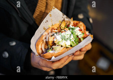 Das berühmte Fasfood Restaurant "Mustafa Gemuese Kebab" am Mehringdamm in Kreuzberg, 13. Januar 2016 in Berlin, Deutschland. Foto: picture Alliance / Robert Schlesinger Stockfoto