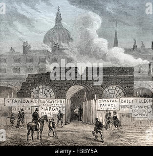 Die letzten Reste der Fleet-Gefängnis ca. 1846, London, UK Stockfoto