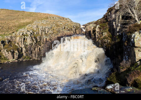 Des Flusses Tees am Kessel Schnauze Lower Falls, obere Teesdale County Durham UK Stockfoto