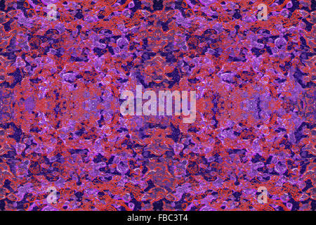 Komplizierte Musterdesign Grunge Textur in den Farben rot und blau. Stockfoto