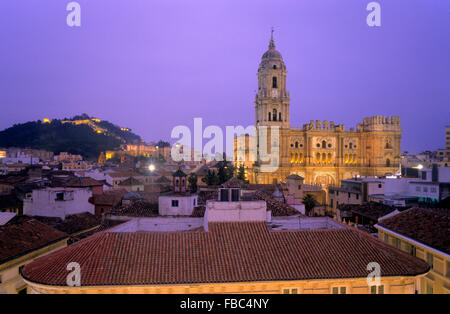 Malaga.Andalusia Spanien: Panoramablick auf die Stadt und die Kathedrale Stockfoto