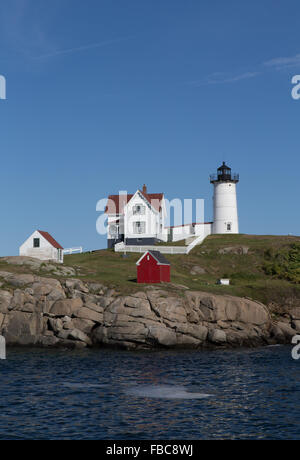 Cape Neddick Lighthouse, York, Maine, USA, fotografiert in einem sonnigen Tag im September 2015. Stockfoto