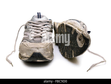 Alte Turnschuhe, ausschneiden. Stockfoto