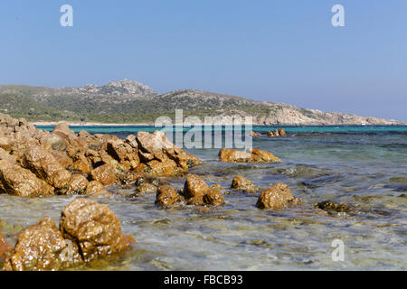 Blick von der wunderbaren Strand von Spiaggia di Tuerredda, Sardinien Stockfoto