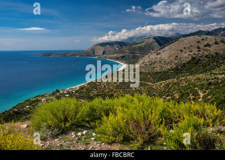 Palermo-Cape, Ansicht von der Straße SH8 über Ionische Meer, albanische Riviera, Albanien Stockfoto