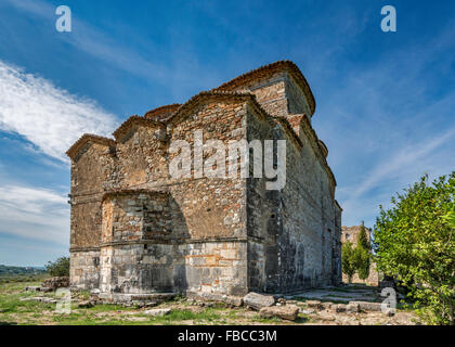 St. Nikolaus Kirche, 13. Jahrhundert, in der Nähe von Dorf Mesopotam, Albanien Stockfoto