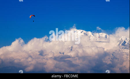 Paragliding-Annapurna Region himalaya Stockfoto