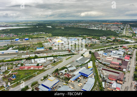 Luftaufnahme eines Industrieparks Raums. Tyumen Stockfoto