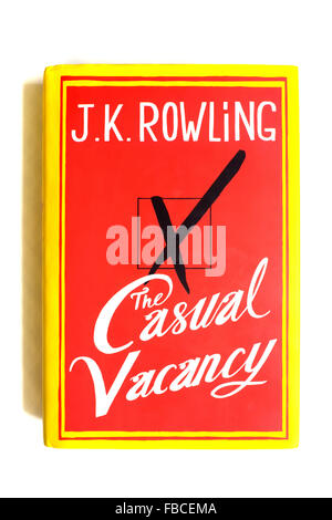 Die Casual Vacancy von j.k. Rowling fotografiert vor einem weißen Hintergrund. Stockfoto