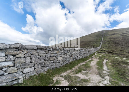 Die Mourne Mountains Wand hochlaufen Slieve Donard in der Nähe von Newcastle, County Down, Irland Stockfoto