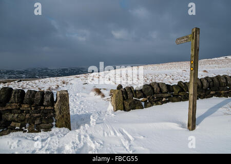 Der Pennine Way beschilderten Weg über die Pennines im Norden Englands. Stockfoto