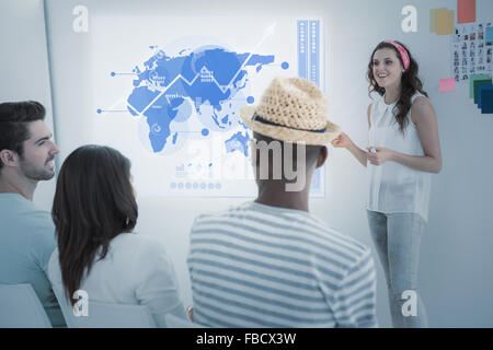 Zusammengesetztes Bild der globalen Business-Schnittstelle Stockfoto