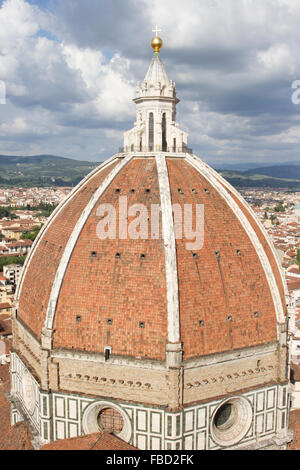 Filippo Brunelleschis berühmten Kuppel der Kathedrale von Florenz. Stockfoto