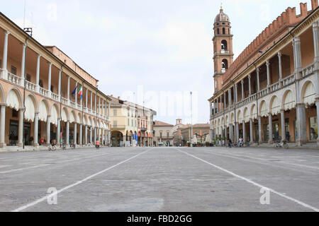 Piazza del Popolo in Faenza, Italien. Stockfoto