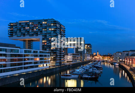 Kranhaus Gebäude, Rheinauhafen, Köln Stockfoto