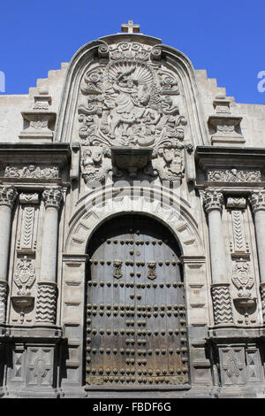 Historischen Jesuiten Kirche Iglesia De La Compania in Arequipa, Peru Stockfoto