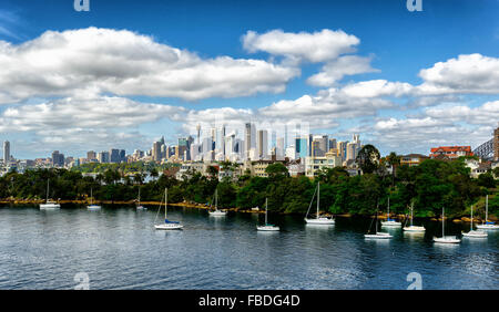 Blick auf die Stadt Sydney Cremorne Stockfoto