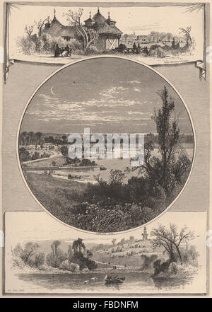 NEW YORK CITY: Prospect Park, Brooklyn, antique print 1874 Stockfoto