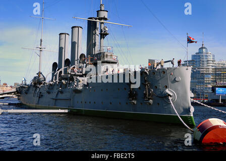 Der Kreuzer Aurora, St. Petersburg Schiff Kriegsschiff Stockfoto