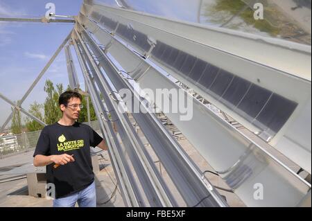 Universität von Ferrara (Italien), Department of Physics, wissenschaftliche Forschung auf konzentrierte Solarthermie Stockfoto