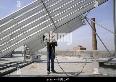 Universität von Ferrara (Italien), Department of Physics, wissenschaftliche Forschung auf konzentrierte Solarthermie Stockfoto