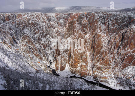 Winter-Ansichten im Black Canyon des Gunnison Stockfoto