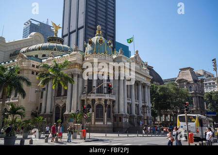 Stadttheater, Theatro Municipal, Stadttheater, Praça Floriano Peixoto, Rio De Janeiro, Brasilien Stockfoto