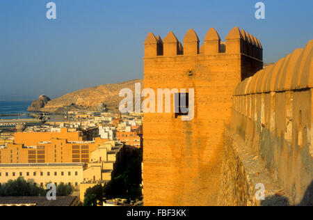 westlich von der Stadt aus dem Alcazaba.Almeria. Andalusien, Spanien Stockfoto